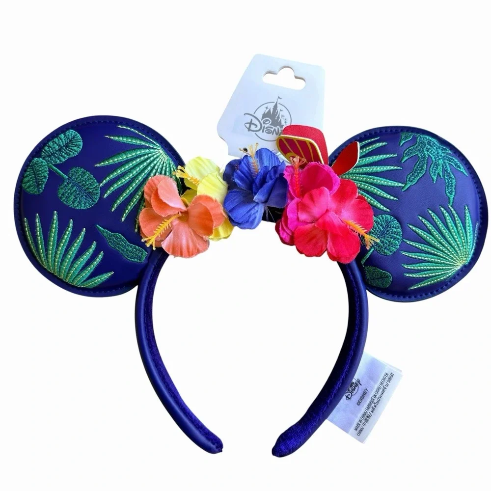 Disney Parks Tropical Tiki Aloha Encanto Floral Minnie Mouse Ears Headband NWT